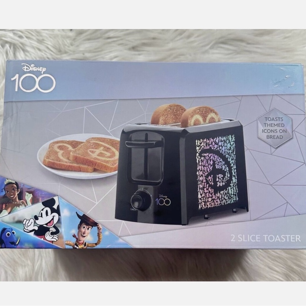 Disney 100 Years of Wonder Mickey Mouse 2 Slice Toaster Black and Silver